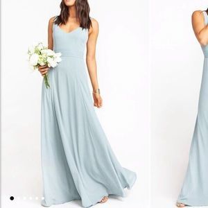 SHOW ME YOUR MUMU Jenn Maxi Silver Sage Crisp Sleeveless Dress Size S Chiffon